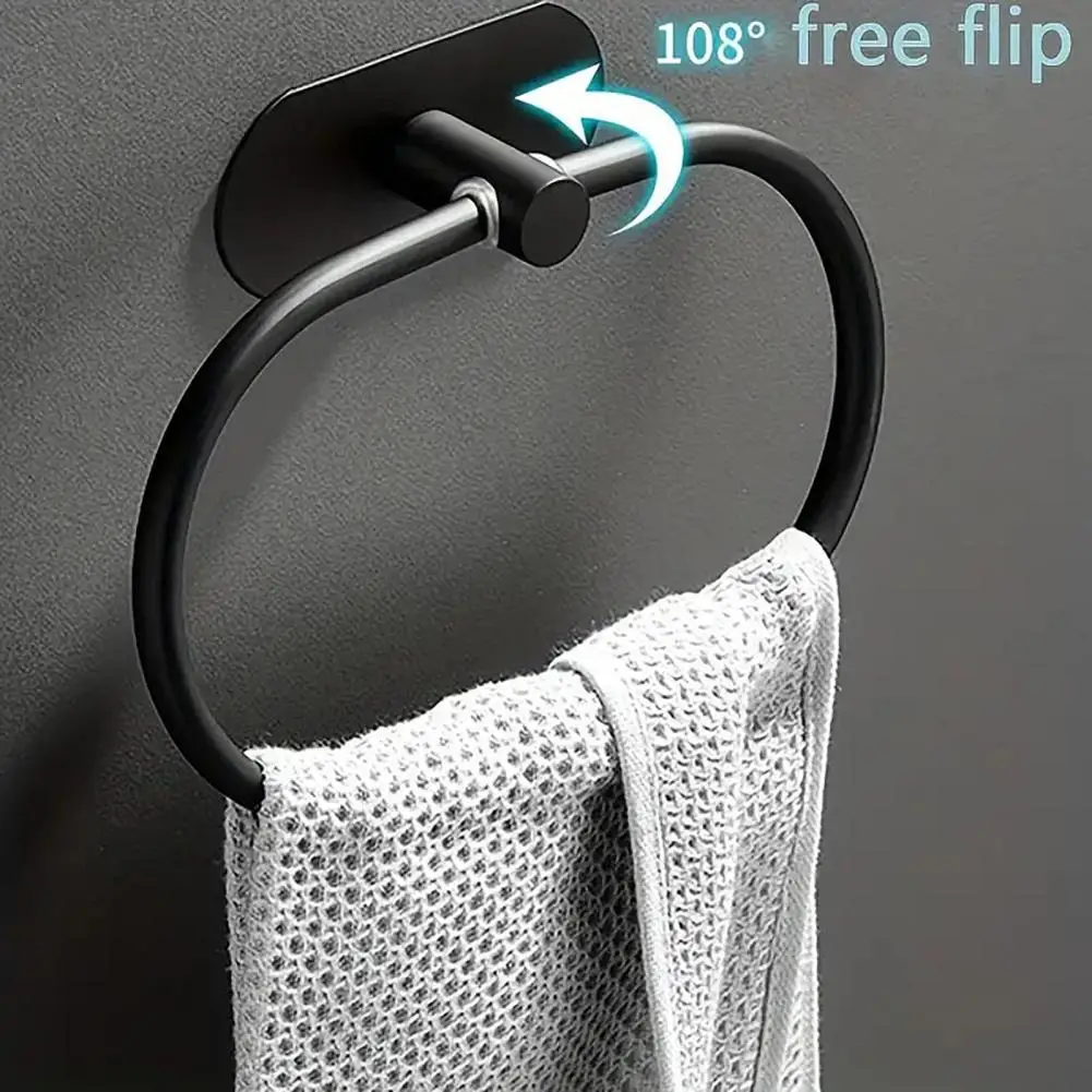 Towel Rack Swivel Rustproof Towel Hanger Ring Heavy Duty Wall Mount Holder Bathroom Kitchen Accessories