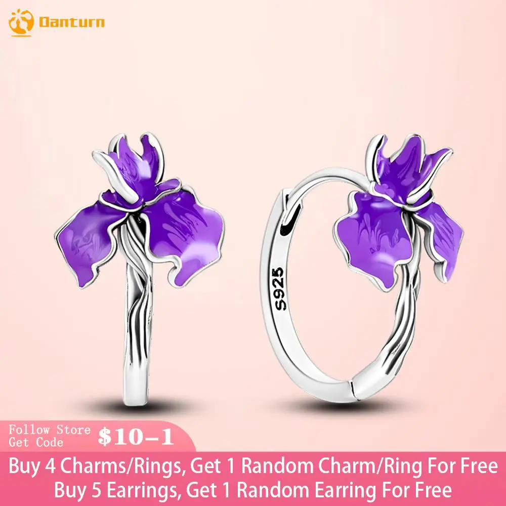 

Danturn 925 Sterling Silver Earrings Iris Earrings Women Female Earrings Free Shipping
