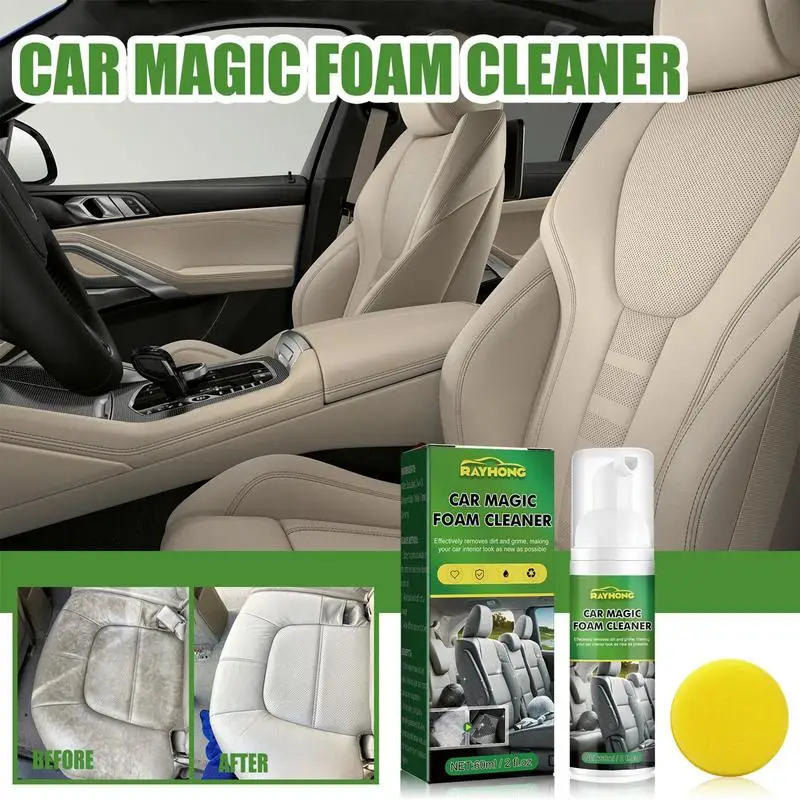 CarInteriorFoamCleanerMultiuseFoamingCleanerSprayWithSponge