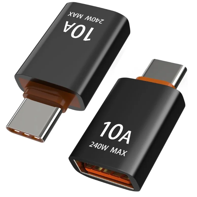 Dual USB C to USB Adapter Set - Type C Male to USB Female Converter for Data Transfer and Charging