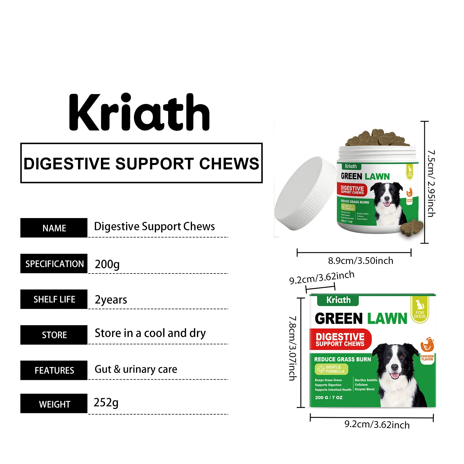 Natural Dog Digestive Support Probiotic Chews Chicken Flavored Supplement for Constipation Relief Puppy Stomach Care 200g