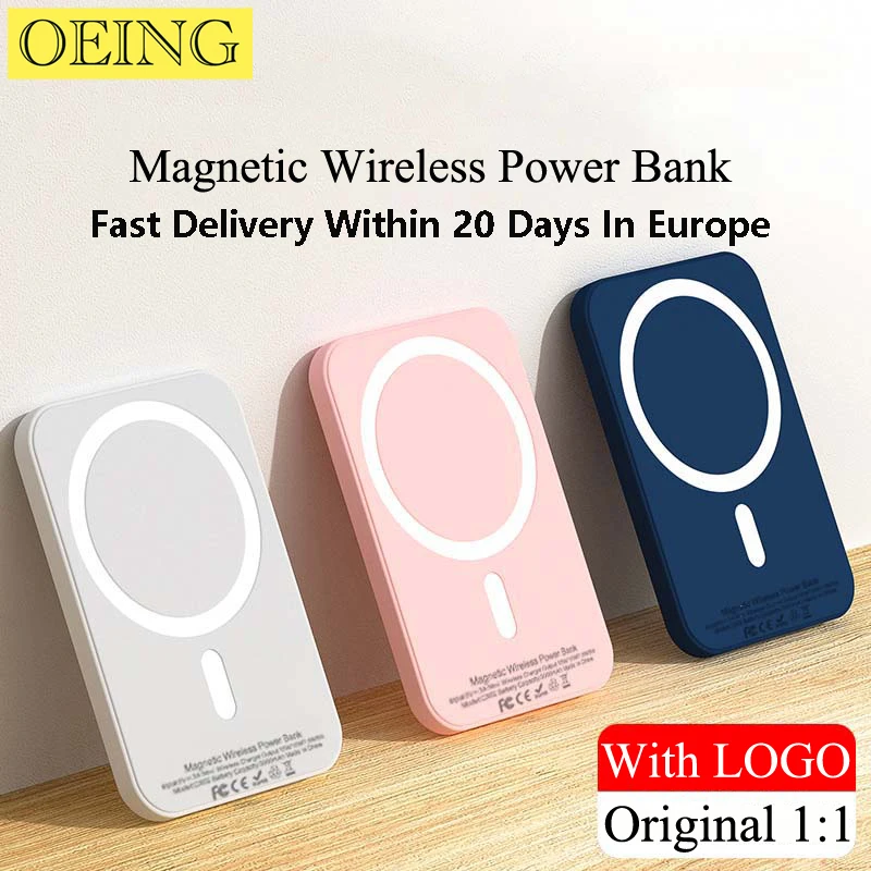 

Macsafe Power Bank for iPhone Mini Magnetic Wireless External Auxiliary Battery Pack Original 1:1 12 13 14 15 ProMax 15 Plus