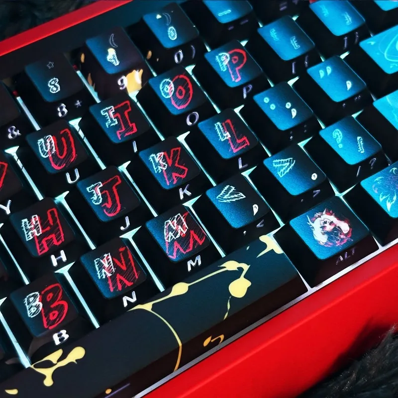 Faker Hall of Fame Ahri 테마 키캡 기계식 키보드 PBT 맞춤형 키캡 PC 게임 키보드 액세서리 수집용 선물
