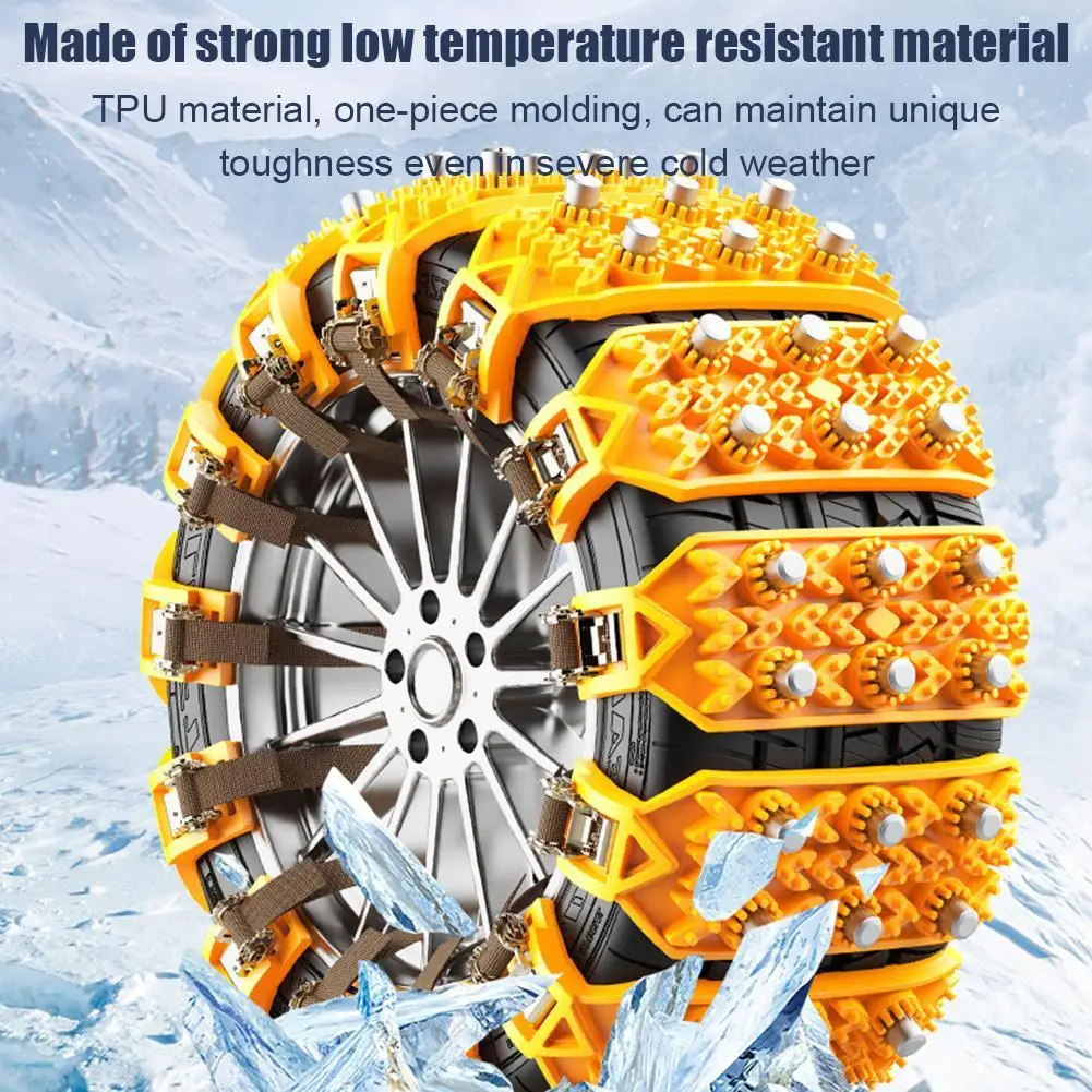 Car Snow And Mud Anti-skid Chain Winter Universal Rubber Anti-skid Chain Manual Installation High Friction Heavy Duty Safety Aut