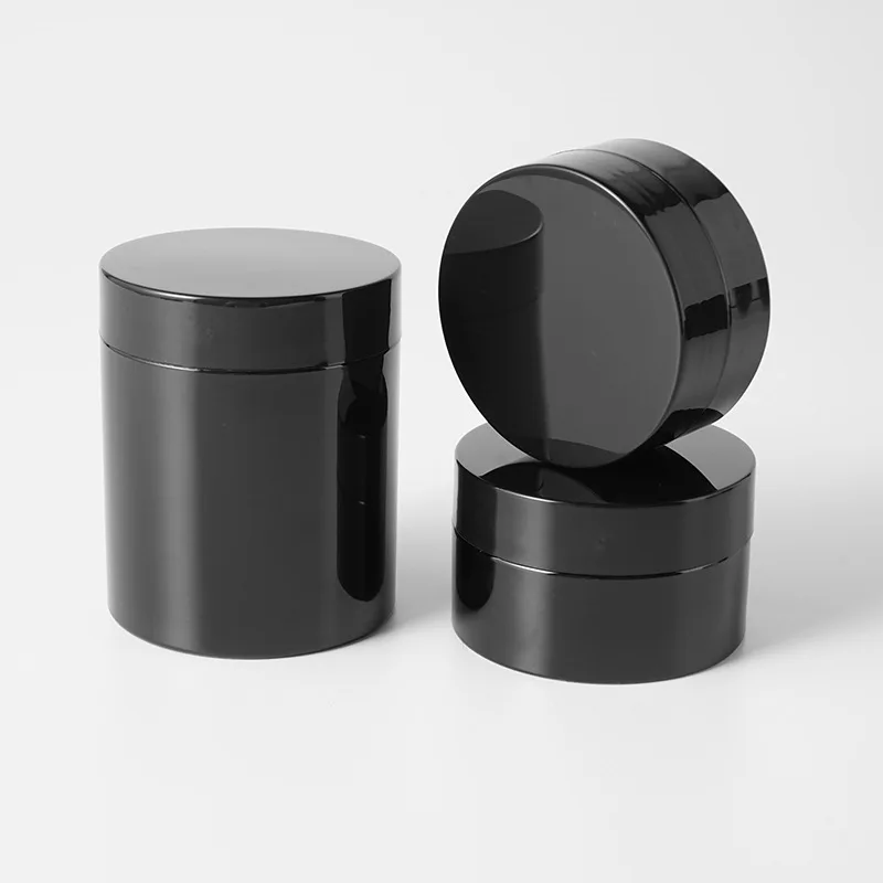 Black Plastic Jar Empty PET Case 50/60/100g Lucifuge Storage Jar Cream Refill Pot Powder Case Travel Cans YST2308151 20/30/50pcs Cosmetic Plastic Bottle
