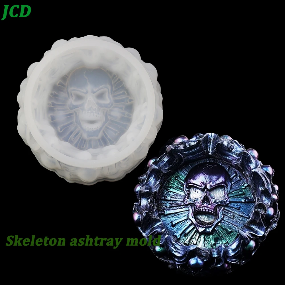 

DIY Crystal Epoxy Ashtray Mold New Skull Ashtray Mold High Mirror Handmade Silicone Resin Mold