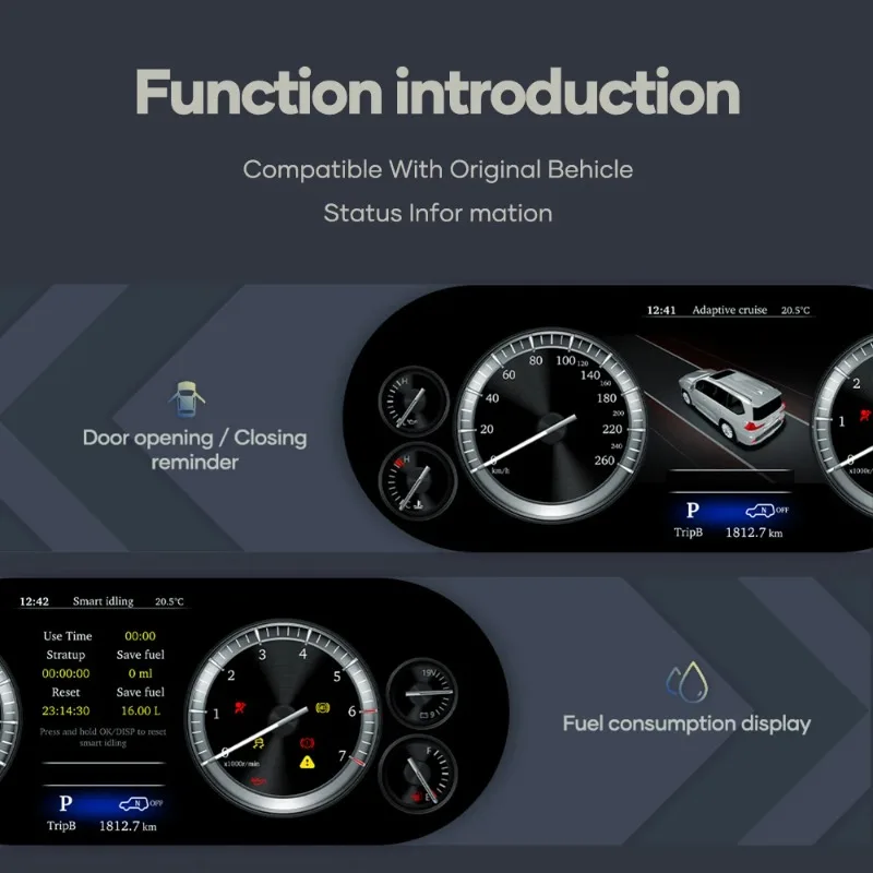 SX【Alta Calidad】Panel de Instrumentos Digital LCD de 12.3 Pulgadas, Velocímetro Virtual para Toyota Hilux, para Toyota 4