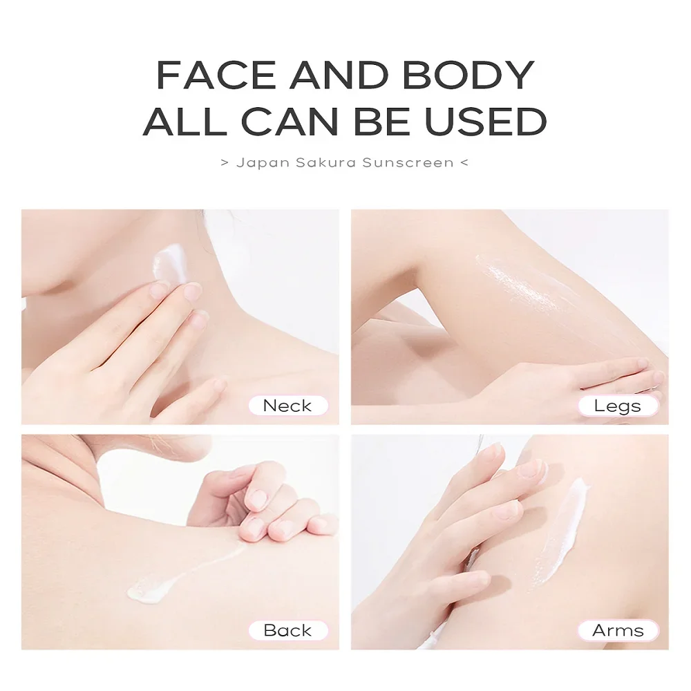 Sakura Sunscreen Cream SPF50 Facial Sun Block Isolation Lotion Skin Protector Moisturizer