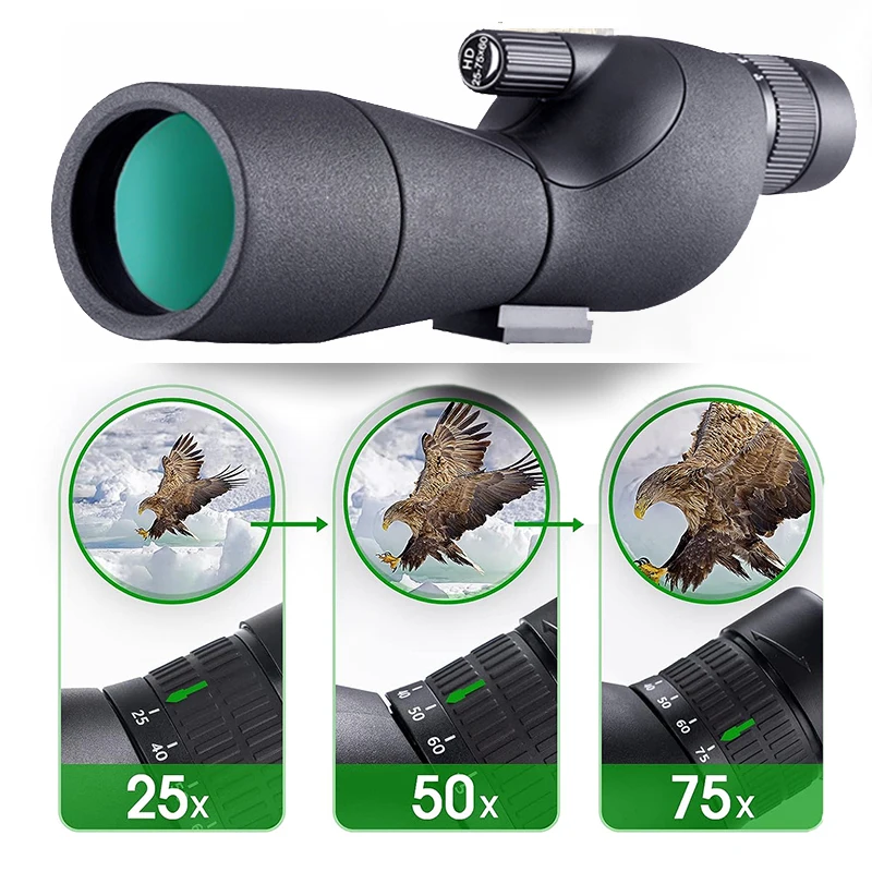 

Telescope Spotting Scope Powerful Zoom Monocular FMC BAK4 Waterproof For Bird Watching Target Shotting With Tripod 25-75x60