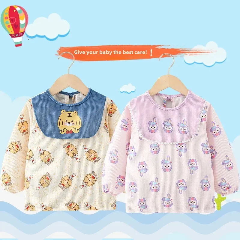 Children's Feeding Apron Boys' Waterproof Dirty Proof Baby Bibs Eating Coveralls Protect Clothes for Kids Mealtime