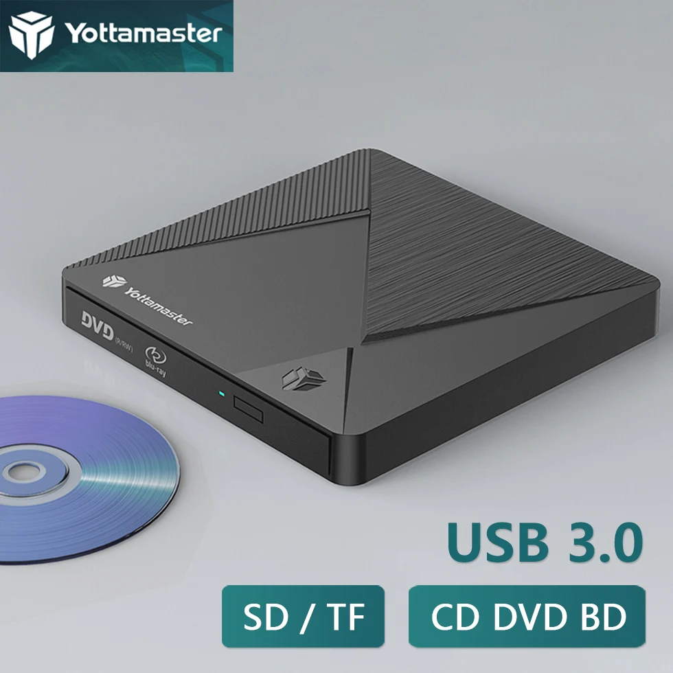 CD DVD Drive Yottamaster External Disk Recorder Reader Burner Tray Player Drawer Optical Drive Disc Enclosure for 5"CD R/RW ROM DVD RAM DL BD