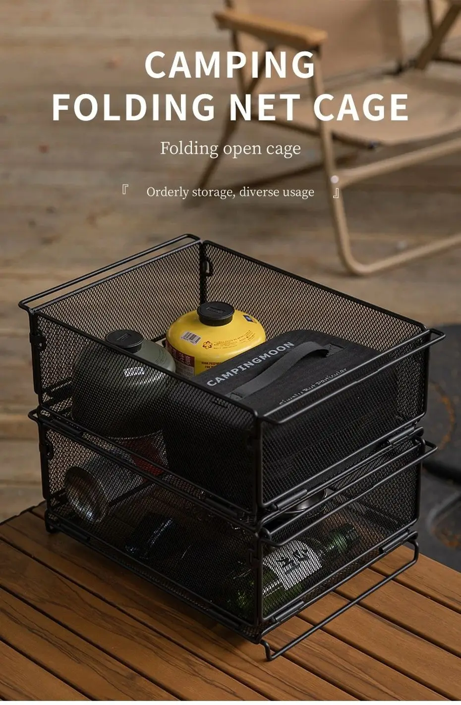 Description Picture 2 of itemCamping IGT Folding Basket 1 Unit Water Filter Basket Portable IGT Table Storage Box Outdoor IGT Kitchen Accessories