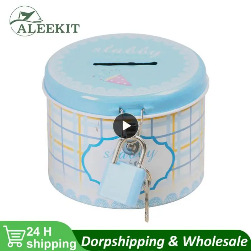 집 모양 동전 안전 보관함, 둥근 귀여운 돼지 저금통 돈 상자, 금속 자물쇠 및 열쇠, 만화 보관함, 생일 선물, 신제품 