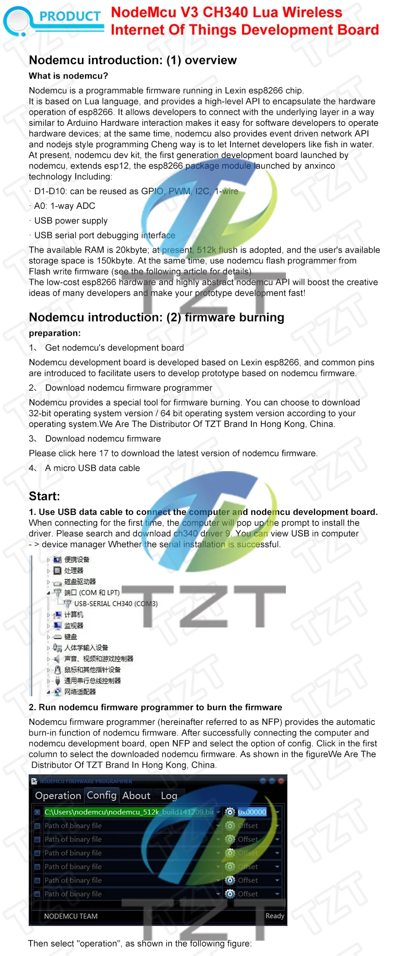 TZT NodeMcu Node MCU Basis ESP8266 Testgerät DIY Steckbrett Grundlagen-Tester Geeignet für NodeMcu V3 – Detail 1