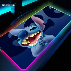 Stitch – grand tapis de souris pour ordinateur Gamer, accessoire de bureau et clavier, rétroéclairé LED RGB, taille XXL, 900x400 