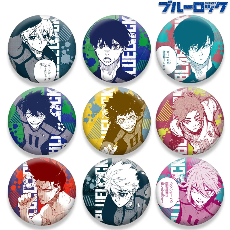 Official Blue Lock Anime Fan Art Collection Badge Featuring Iconic Characters