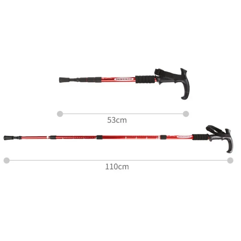 Trekking Pole Walking Stick Trekking Poles Aluminum Alloy Folding Walking Sticks for Hiking 4-section Telescopic Walking Sticks for The Elderly