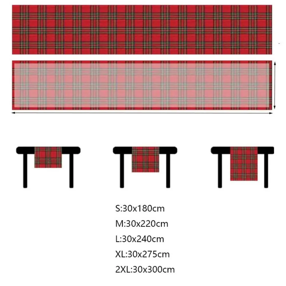 Plaid Pattern Christmas Table Runner Long Multiple Sizes Table Cover Scottish Polyester Cotton Tablecloth Hotels