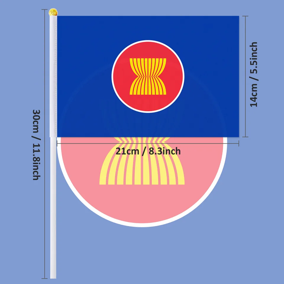 PTEROSAUR Andorra Flaggen Set - 100 Stück 14x21cm Länderflaggen Mit Stäbchen