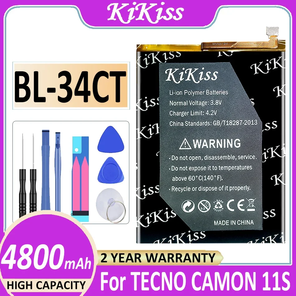 

KiKiss Battery BL-34CT 4800mAh for TECno CAMON 11S Bateria