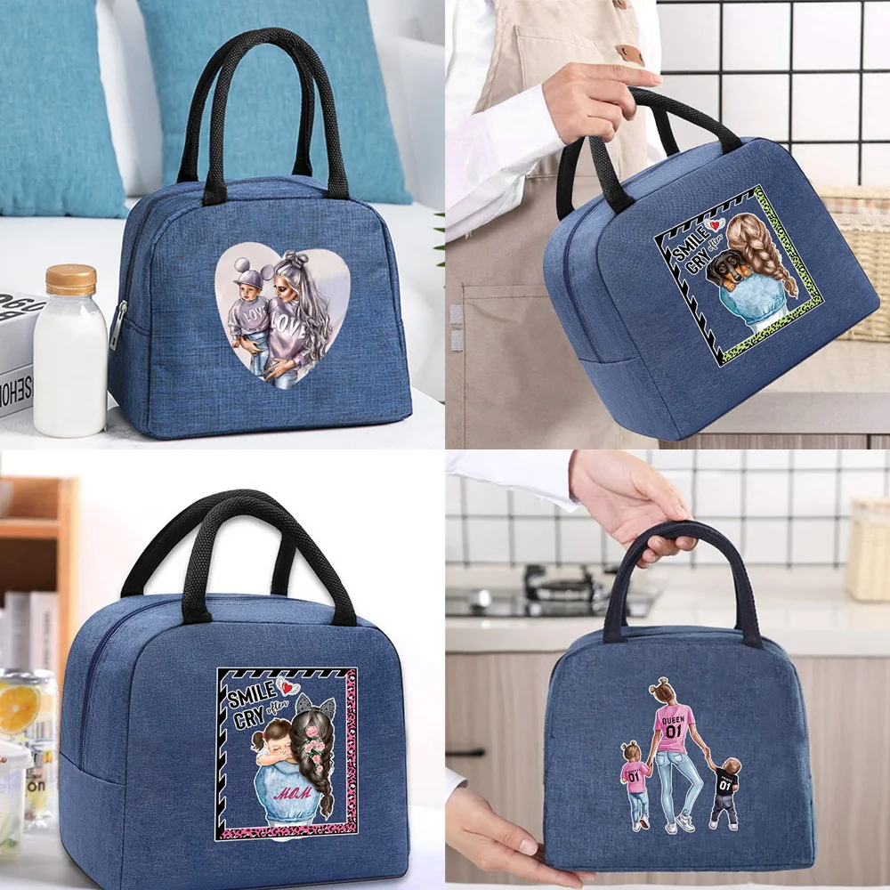 

Lunch Bag Insulated Thermal Box Cooler Tote Unisex Organizer Food Picnic Lunchbox Storage Bags Zipper Handbag Mom Pattern