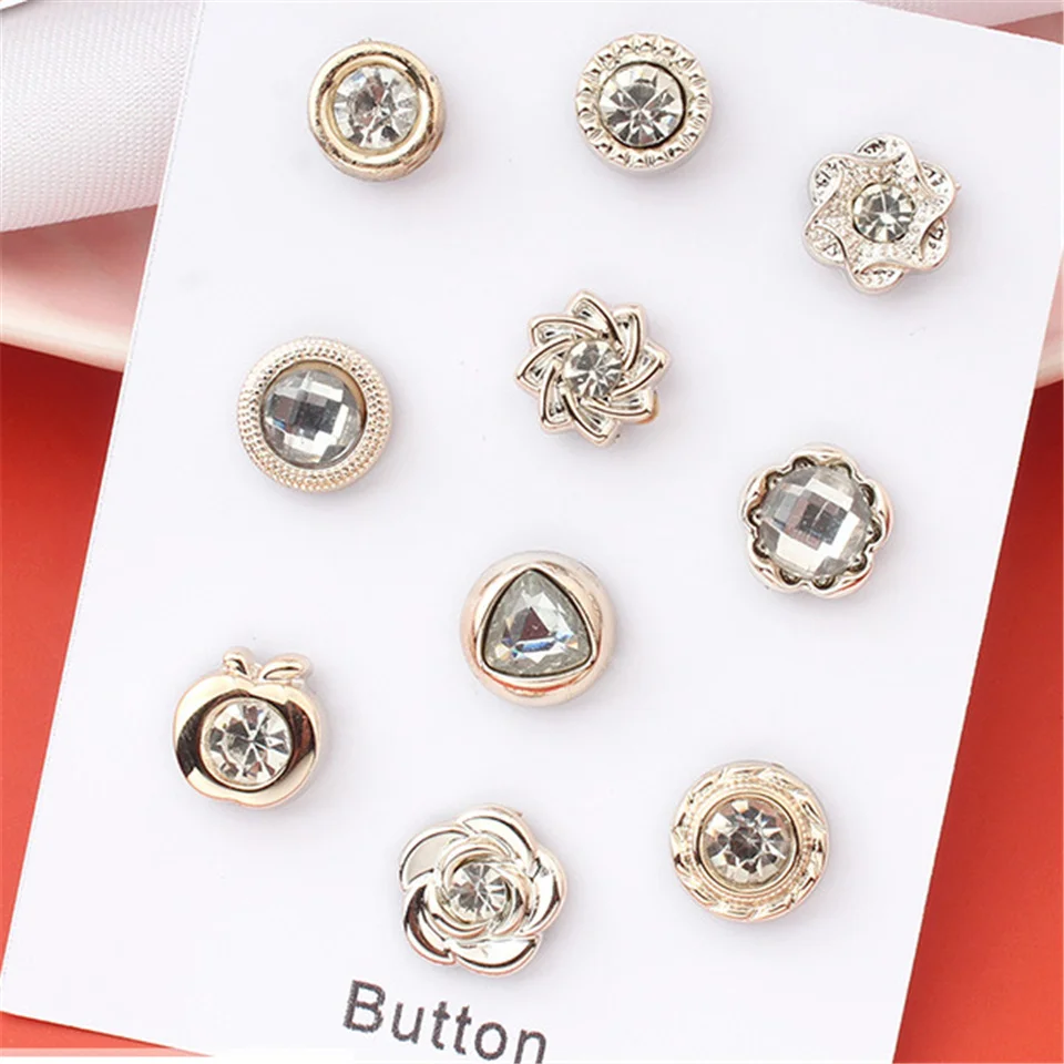 패션 자석 숨겨진 버클 분리형 셔츠 조정 진주 단추 네일 프리 브로치 장식 단추 세트