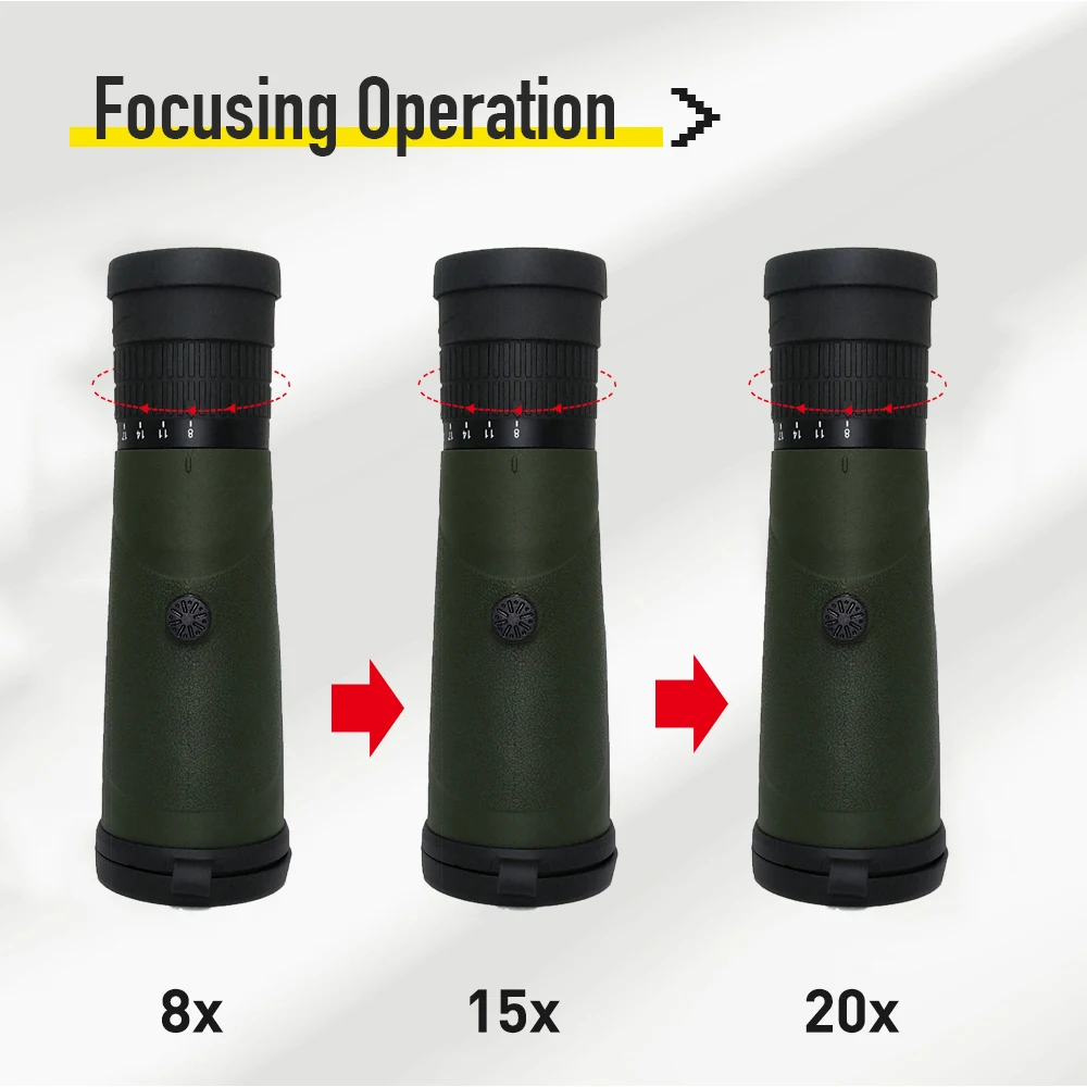 8-20x42mm 슈퍼 줌 망원경 가장 강력한 전문가용 Bak4 FMC 렌즈 HD 스타스코프 단안경