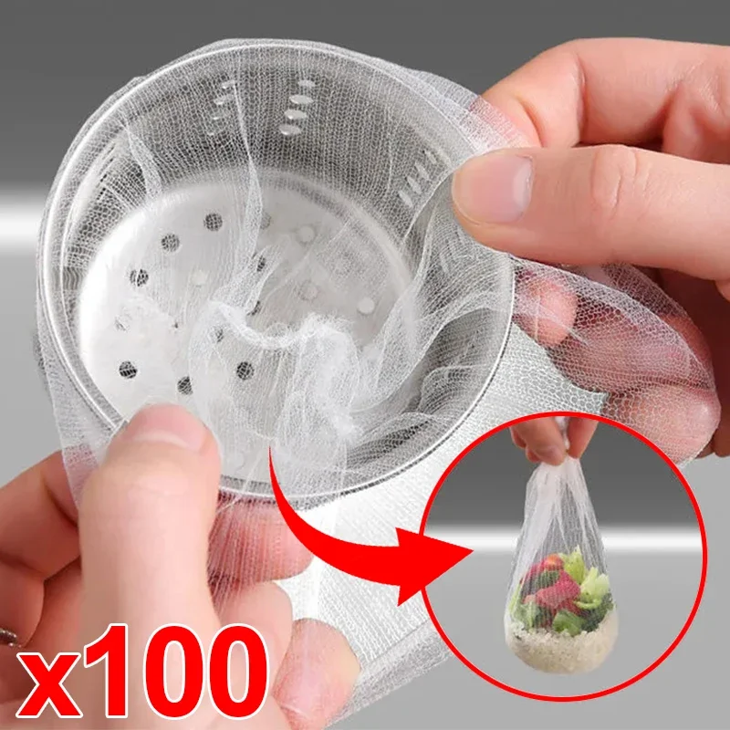 30/100Pcs sink filter Disposable Kitchen Sink Filter Mesh Sewer Garbage Filter Meal Residue Pool Mesh Bag Drainage Screen Sink Garbage Net