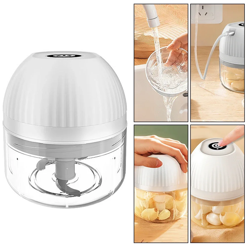Electric Meat Grinder Home Garlic Pounder Catering Multifunctional Meat Grinder Small Chopper Food Safe Material 9.1*9.1*9cm 4