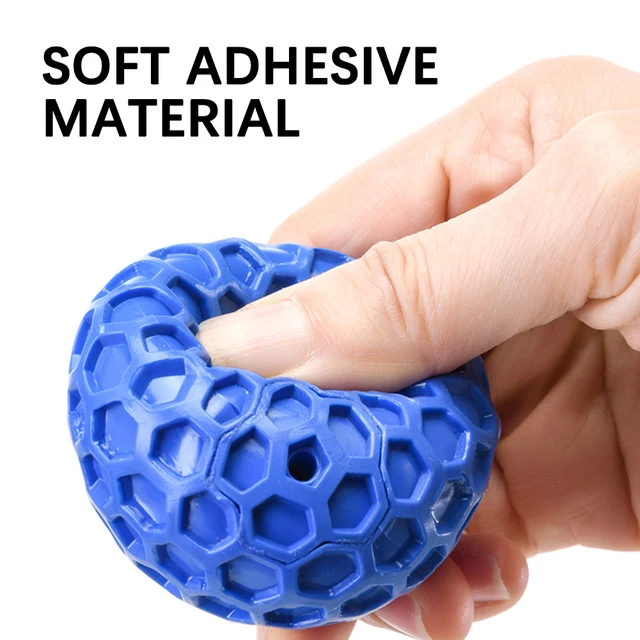 65mm New Dog Toys Bite Resistant Interactive Throwing Sound Honeycomb Balls Natural Rubber Teething Clean Teeth Pet Toys 3