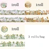 Mr Paper, 3 rolls/bag White Ink Tape - Patio Fence Series Tape Set washi tape set colourful stationery supplies 5