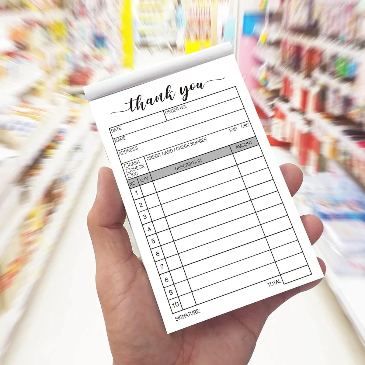 5pcs thank you receipt book, carbon copy sales receipt form, invoice booklet for office and restaurant, 3.4 x 5.5 inches 4