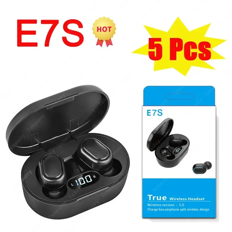 

5Pcs E7S TWS Wireless Headphone Bluetooth Earphone Sport Stereo Headset Bass Earbuds with Microphone for Smartphone Wholesale