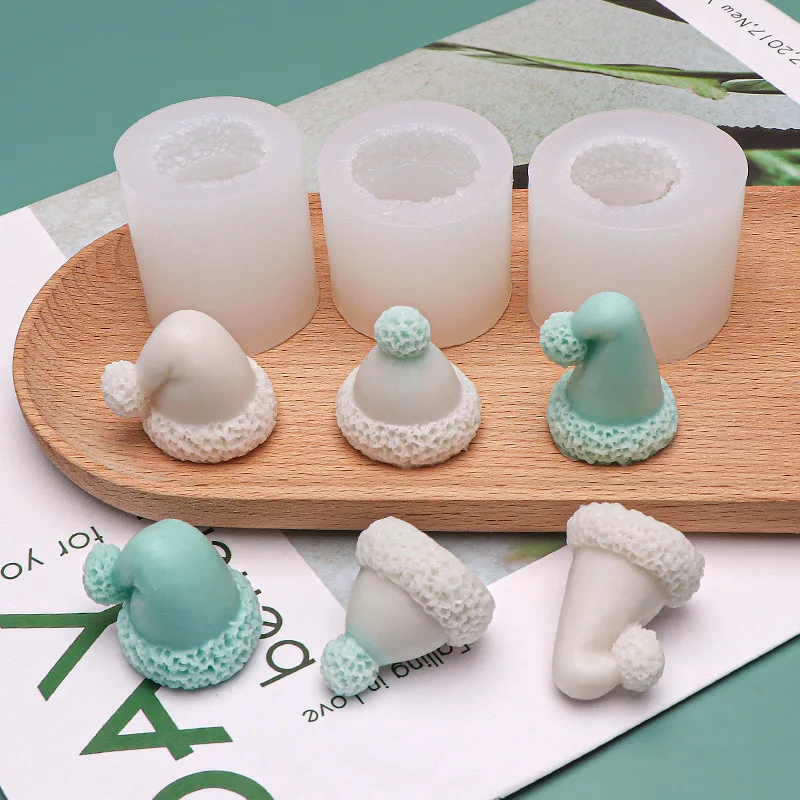 Silicone Mold Aomily Cute Hat Shape Cake Christmas Party Fondant Cake Chocolate Candy Resin Clay Ice Block Soap Baking