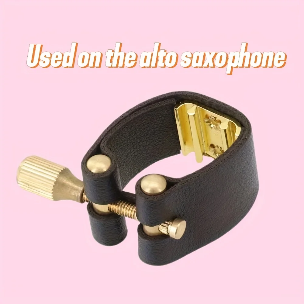 1PC Mouthpiece Ligature Saxophone Mouthpiece Leather Fastener Clip Ligatures For Accessories Metal Bakelite Flute