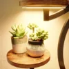 Metal Plant Rack Premium 8-Tier Adjustable Indoor Stand with Grow Lights & Wooden Shelves