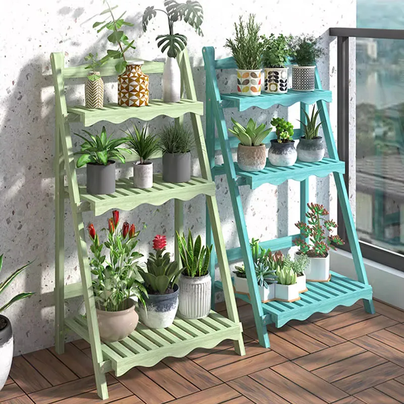 Frame Wood Plant Shelf Bracket Display Backdrop Flower Plant Stands Indoor Holder Porta Macetas Para Plantas Balcony Furniture