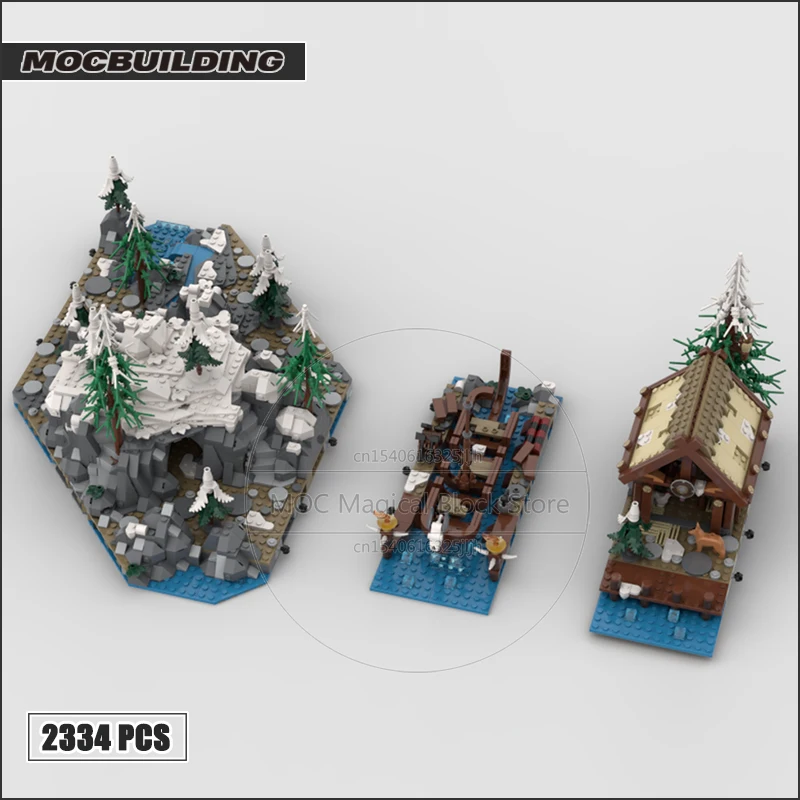 

Village Expansion MOC Building Block Barn Shipyard Mountain Technology Bricks Castle DIY Assembly Collection Display Toys Gifts
