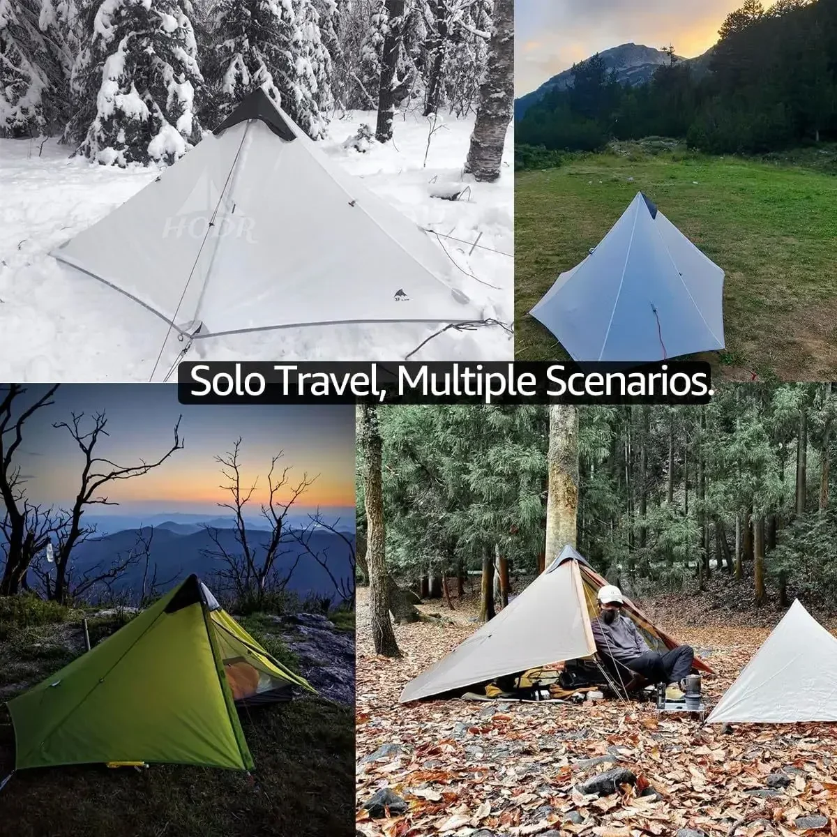 Tent for Outdoor Camping Hiking Ultralight Solo 3F UL GEAR Lanshan1 3/4 Season Tipi Tent Rodless camping tent,portable tent,survival tent