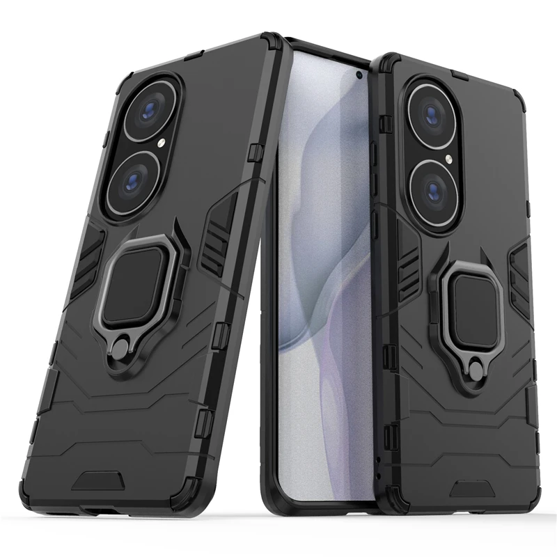 Custodia protettiva per Huawei P50 Pro con anello e cavalletto
