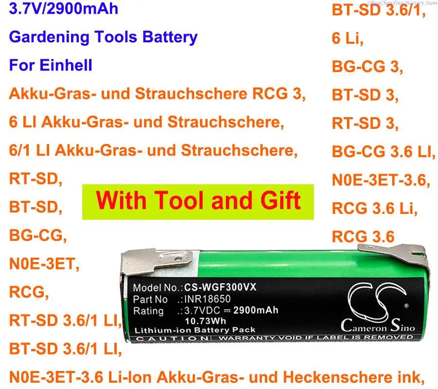 Batteria Orangeyu 2900Mah Per Einhell Bg-Cg, Bt-Sd, Bt-Sd 3.6/1, N0E-3Et, N0E-3Et-3.6, Rcg, Rcg 3.6, Rt-Sd, Rt-Sd 3.6/1 Li