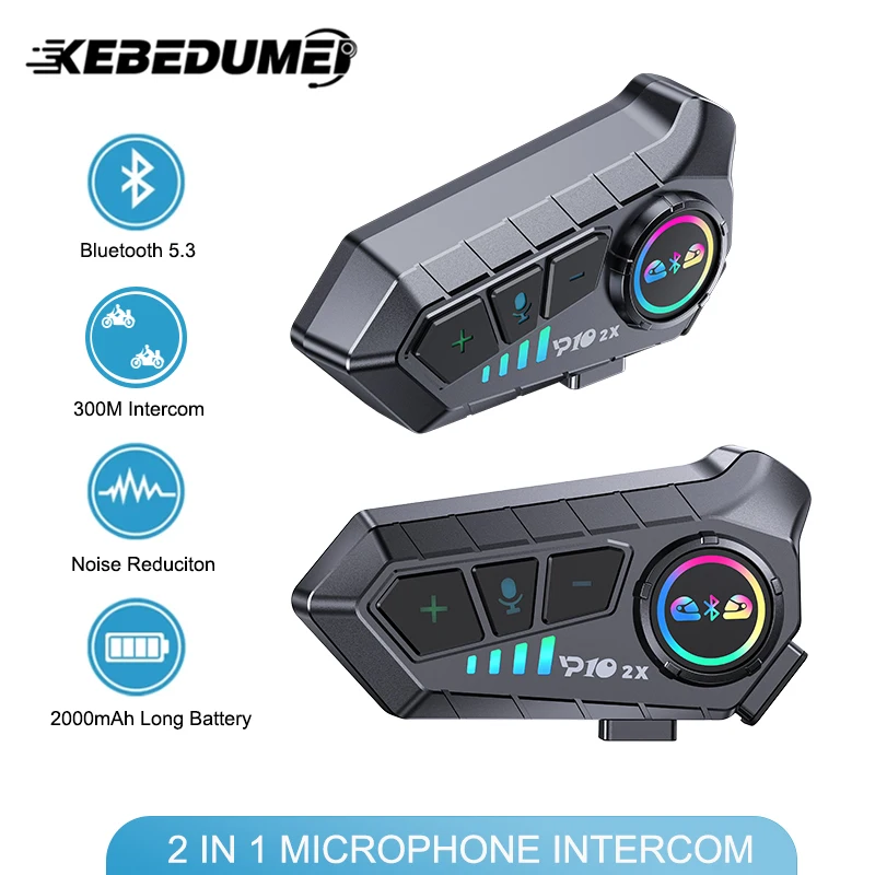 

Bluetooth-гарнитура для мотоцикла, водостойкая, BT 5,3