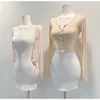 5STUDIO Milk Fruit Flavor ort Fit Sweater Button T-irt Multi-Color Versatile ort Cardigan for Women Spring Season