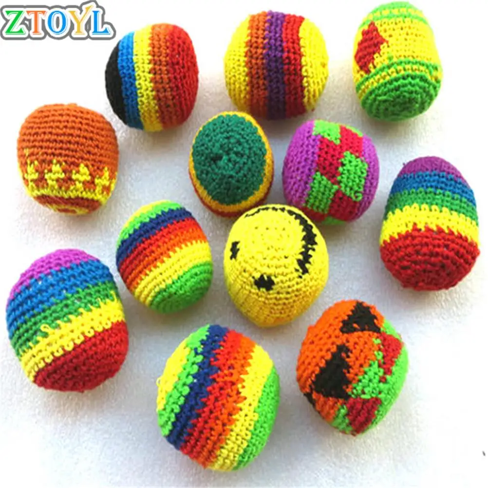 Colorful Handmade Children Magic Juggling Ball Sacks Footbag Classic Toy Balls For Kid Outdoor
