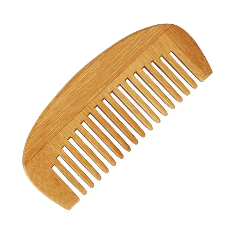 

12cm Length Mini Portable Natural Bamboo Wooden Hair Combs Curved