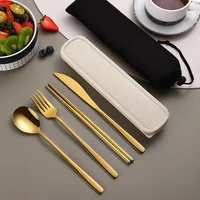 304 Tableware Set Portable Cutlery Set Dinnerware Set High Quality Stainless Steel Knife Fork Spoon Travel Flatware With Box 6