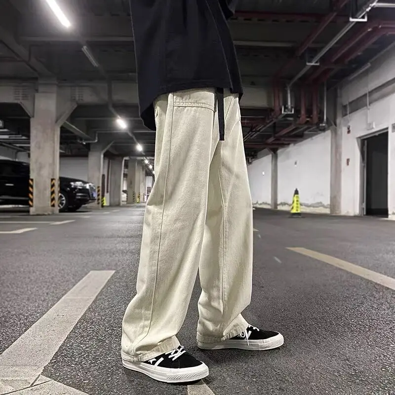 2024 Spring New Baggy Pants Japanese Korean Trendy Vintage Straight-leg Casual Cargo Pants Hip Hop Streetwear Men Clothing Y2k