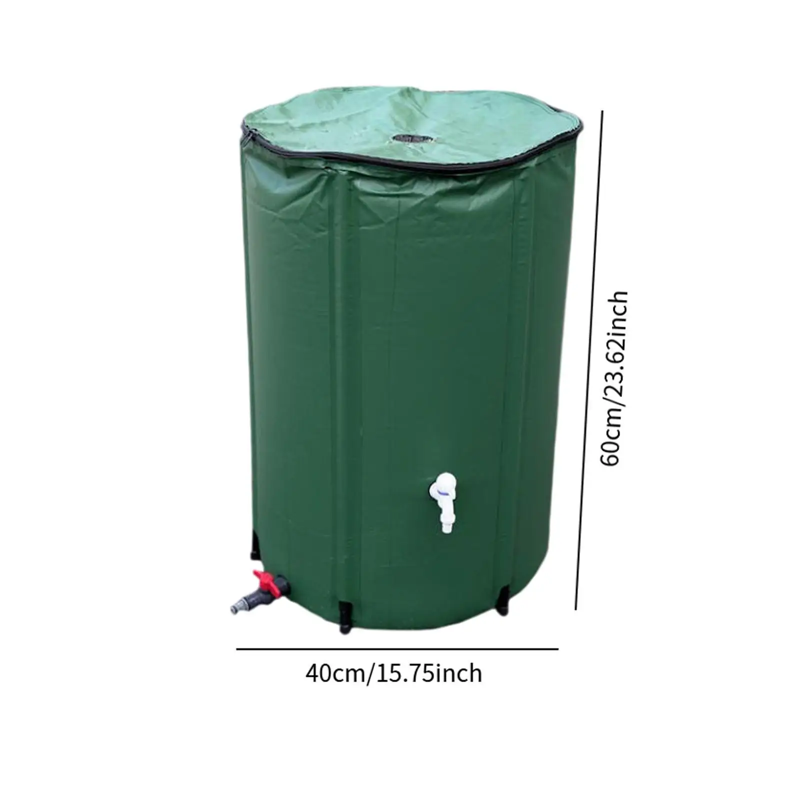 Foldable Rain Barrel Water Butt Rainwater Storage Tank with Overflow Kit Water Collection Container Rainwater Collection System