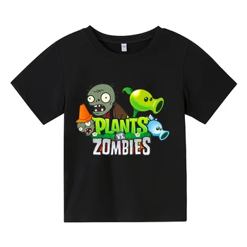 남녀공용 재미있는 면 티셔츠, Pvz 식물 대 좀비 식물 대 좀비 2 프린트, 어린이 티셔츠, 비디오 게임, 정원 전쟁 식물
