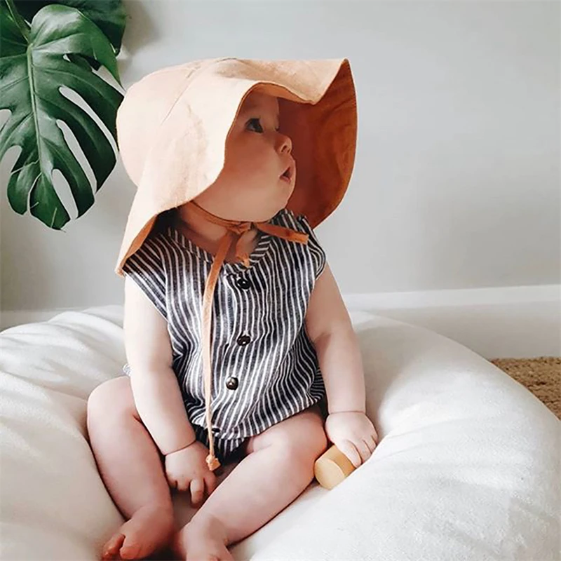 Kids Cotton Bucket Hat - UV Protection Summer Beach Cap